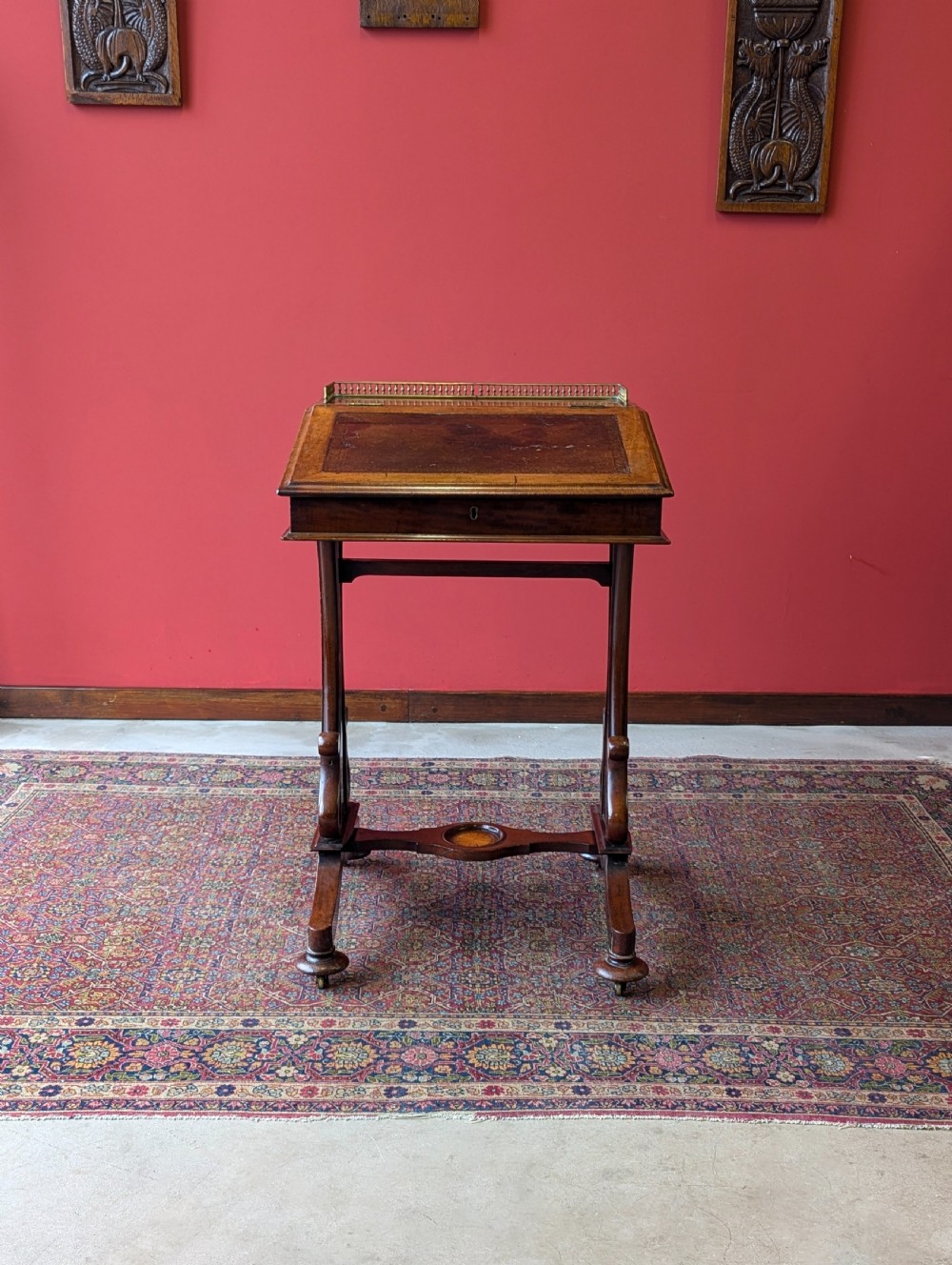Antique Victorian Mahogany Davenport Writing Desk View X