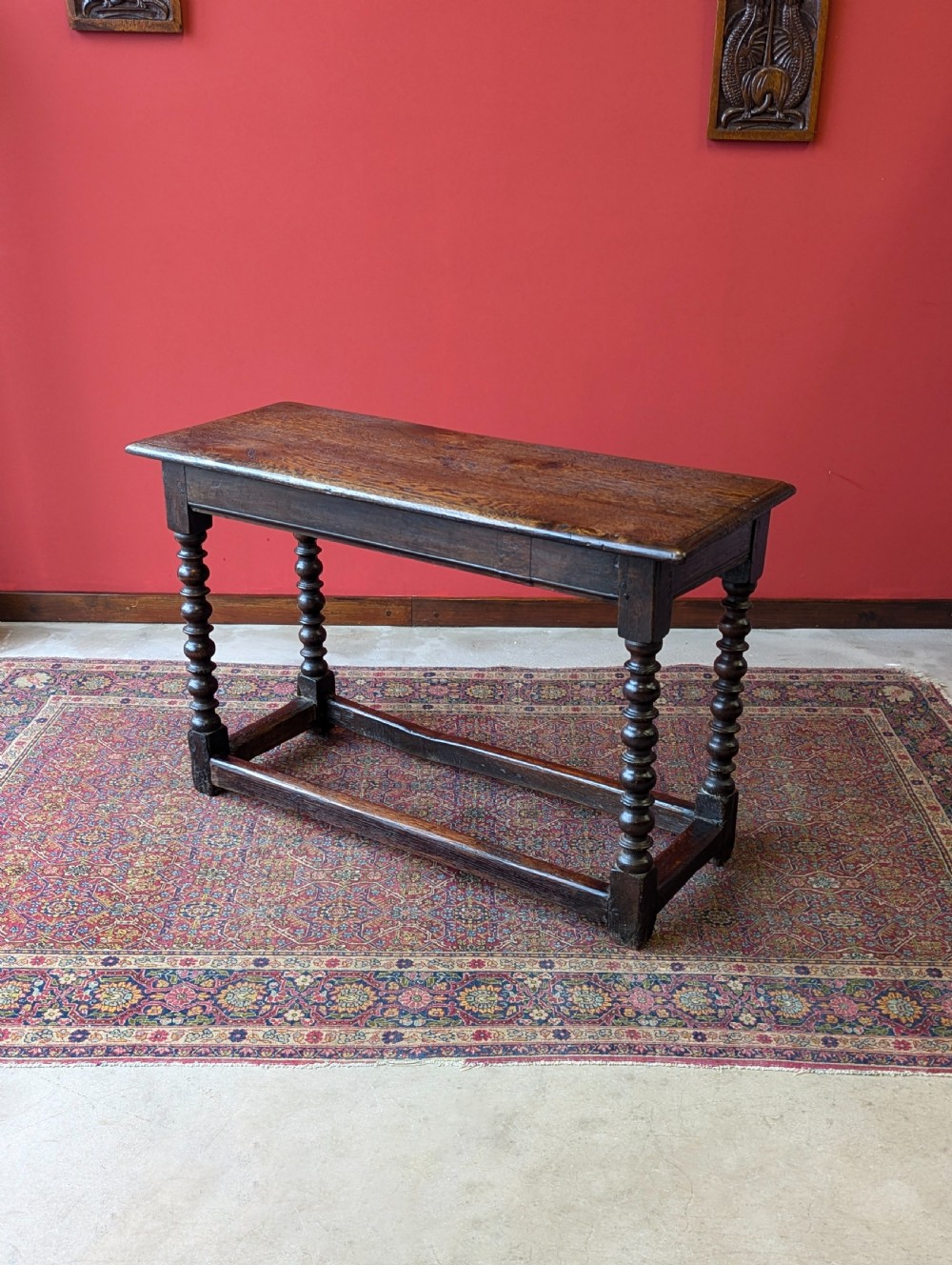 Antique 18th Century Oak Bobbin Side Table