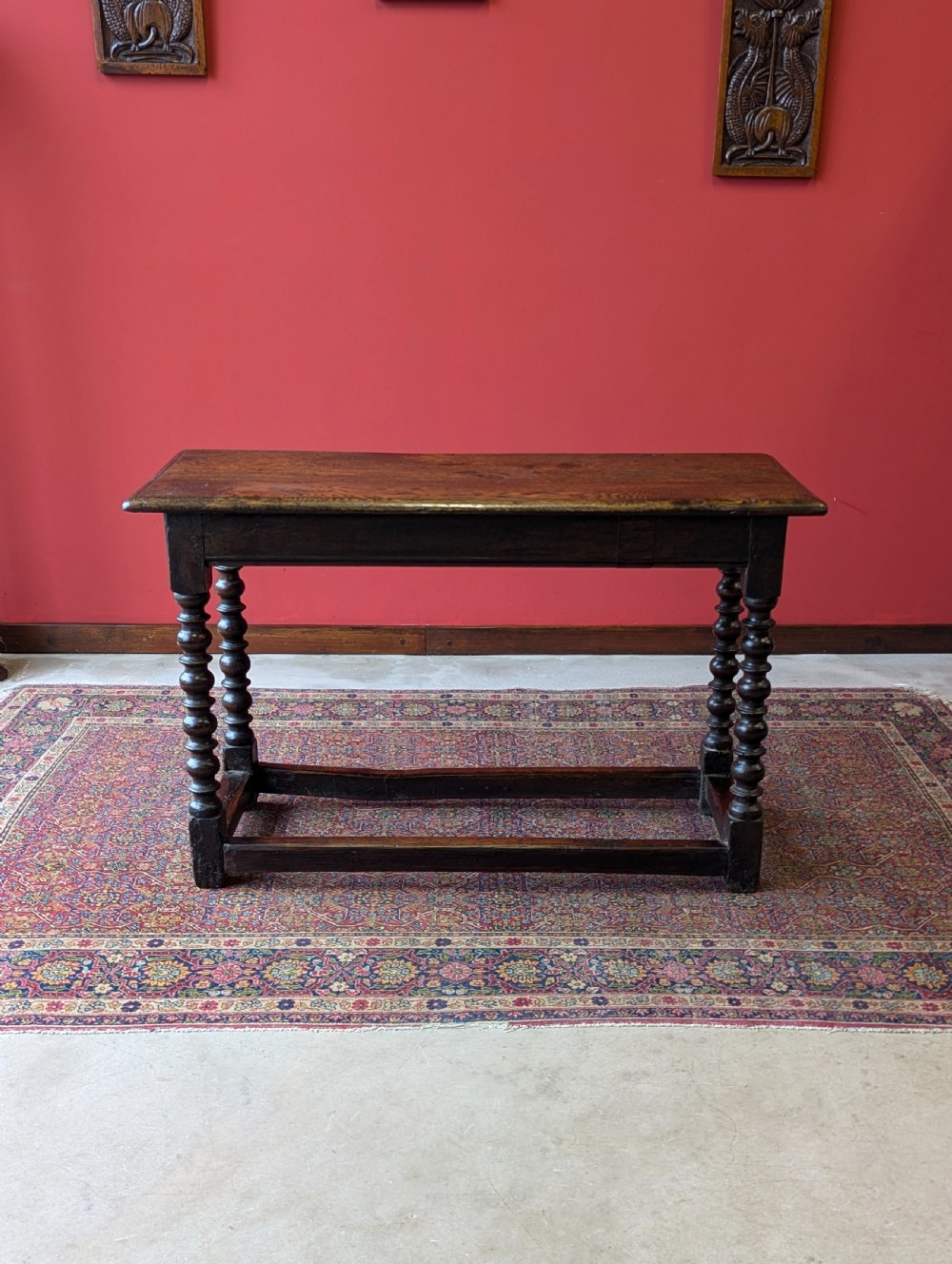 Antique 18th Century Oak Bobbin Side Table View II