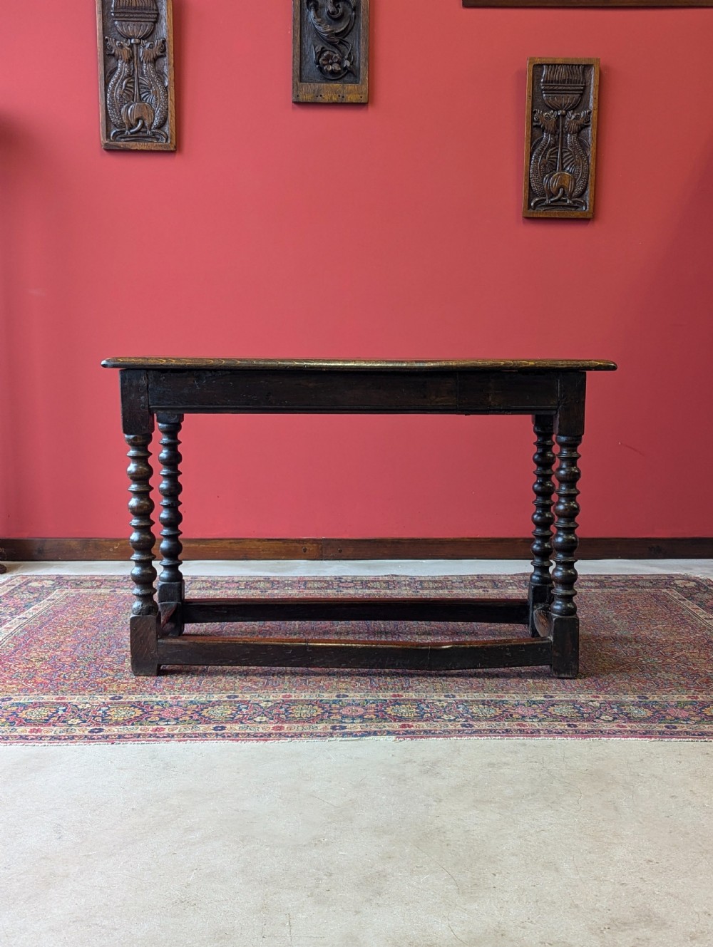 Antique 18th Century Oak Bobbin Side Table View VIII