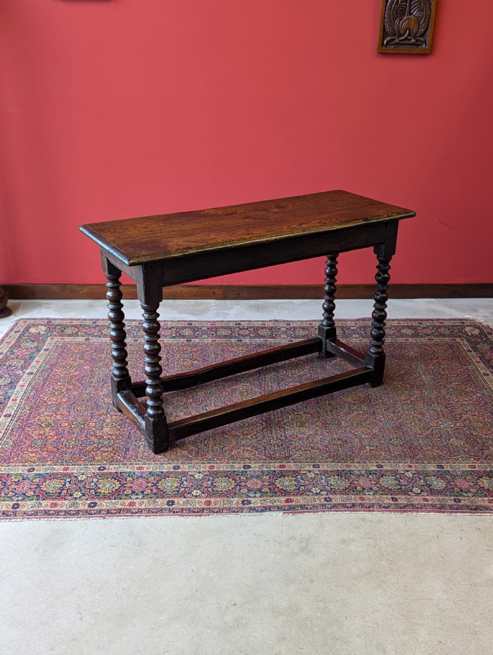 Antique 18th Century Oak Bobbin Side Table View IX