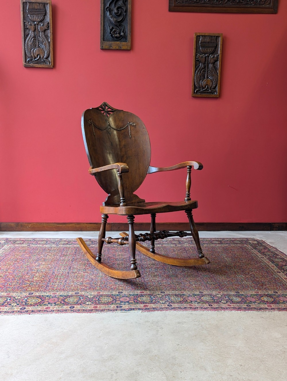 Antique Victorian Birch Rocking Chair c.1890 View III