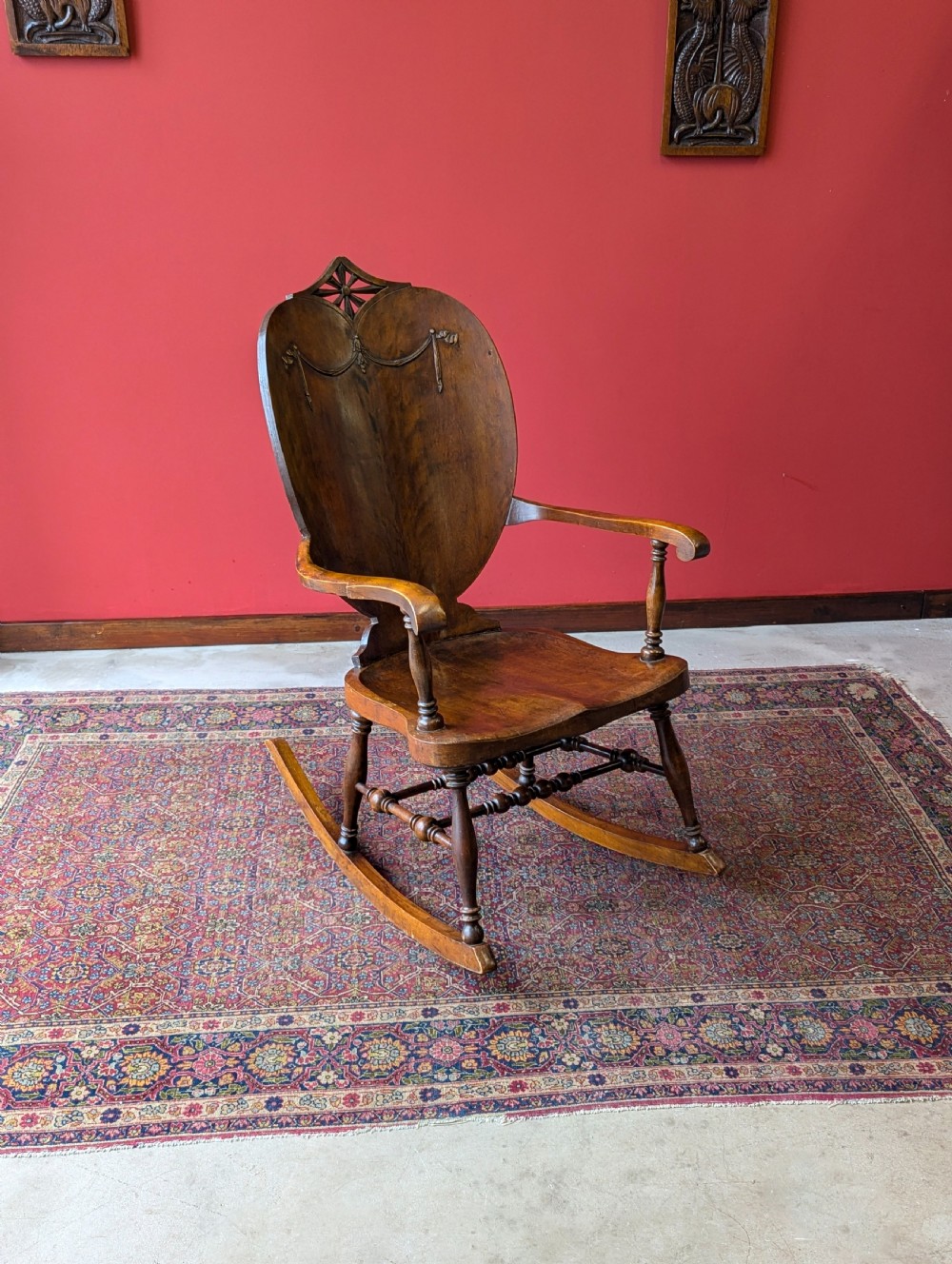 Antique Victorian Birch Rocking Chair c.1890 View VI