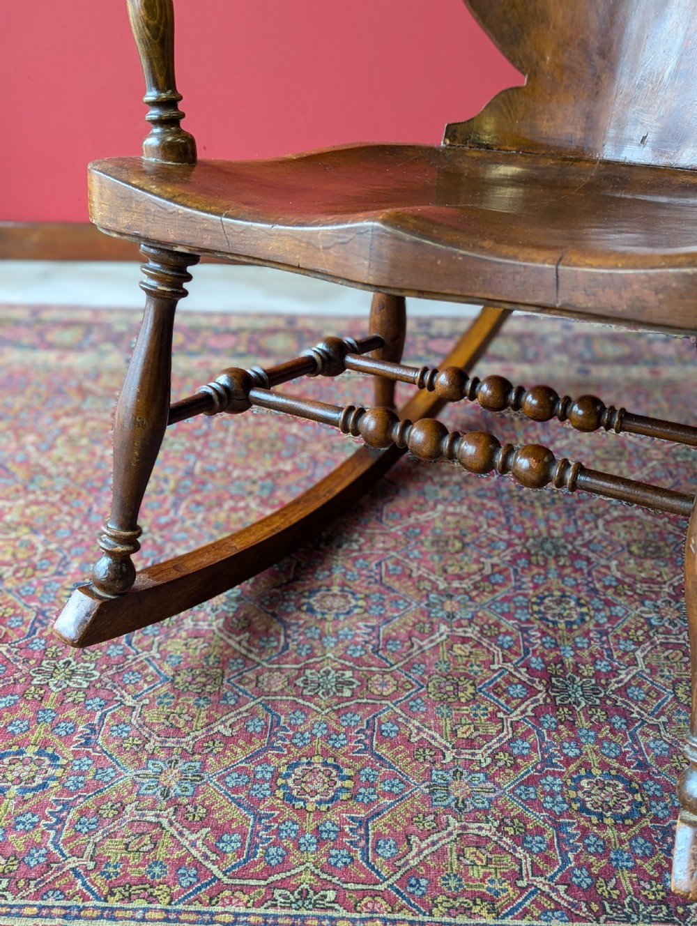 Antique Victorian Birch Rocking Chair c.1890 View IX