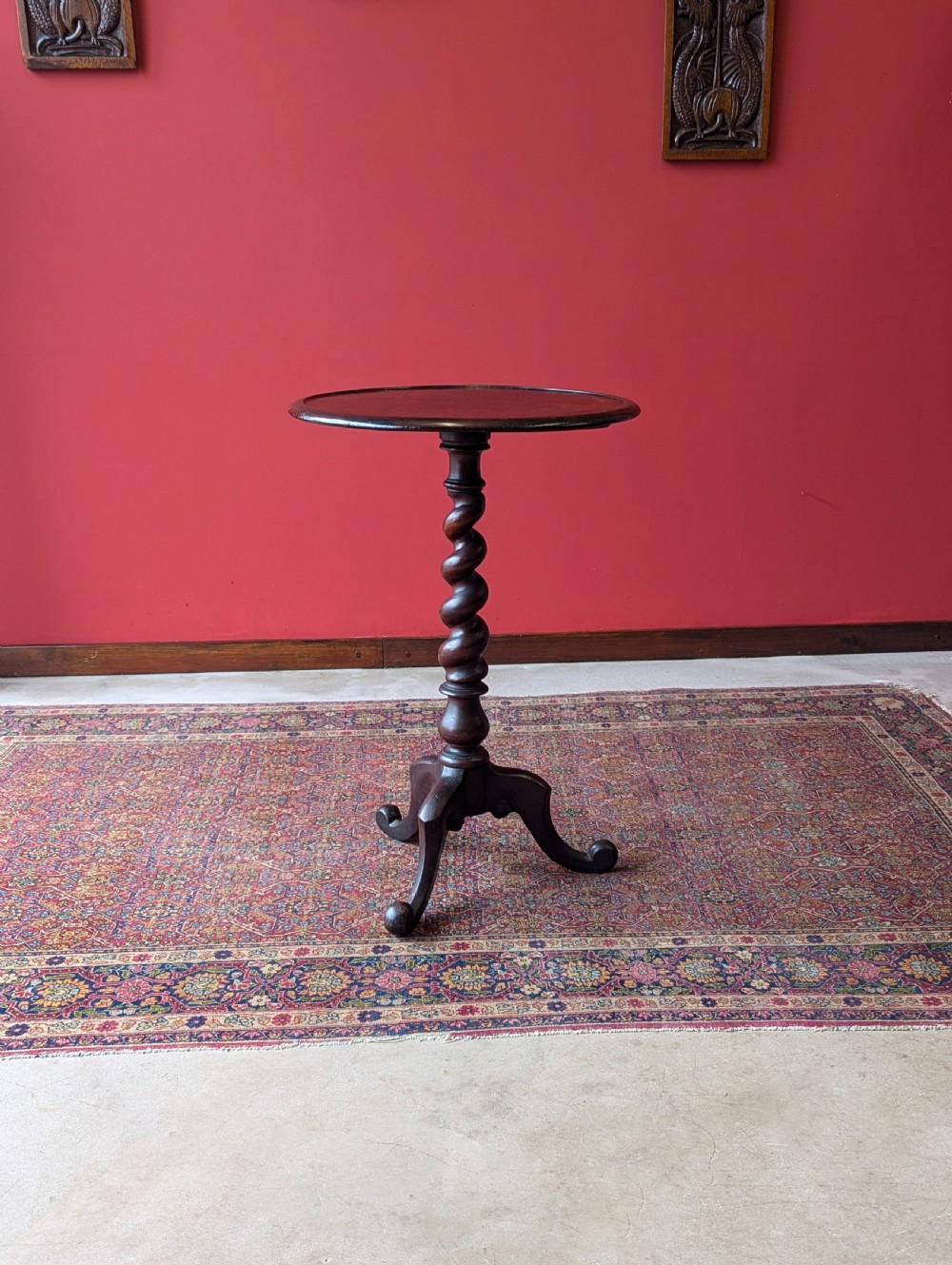 Antique Mid 19th Century Barley Twist Mahogany Wine Table View II
