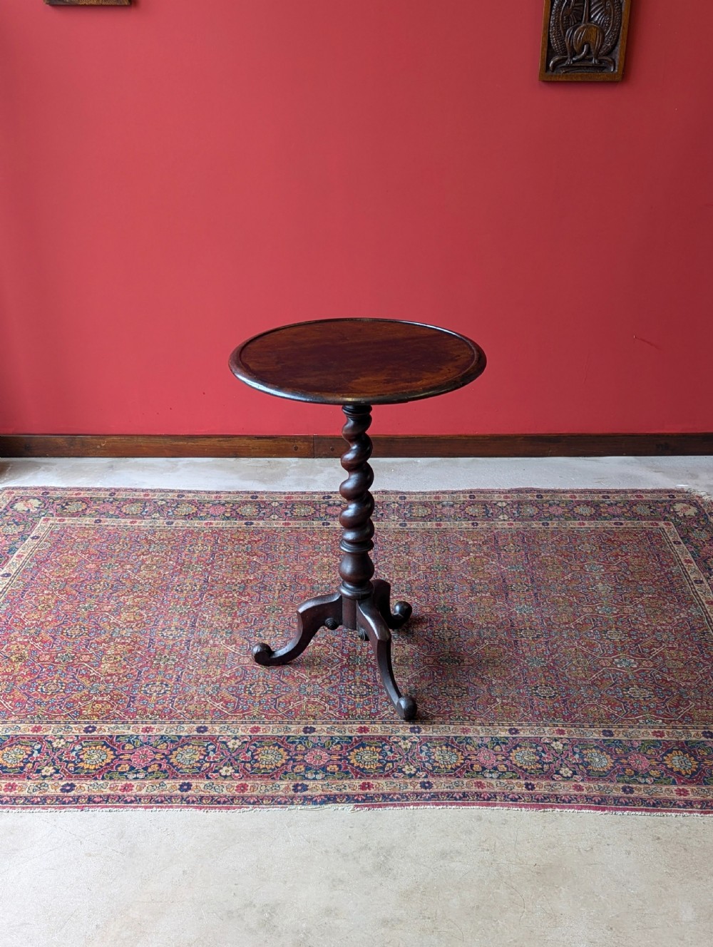 Antique Mid 19th Century Barley Twist Mahogany Wine Table View III