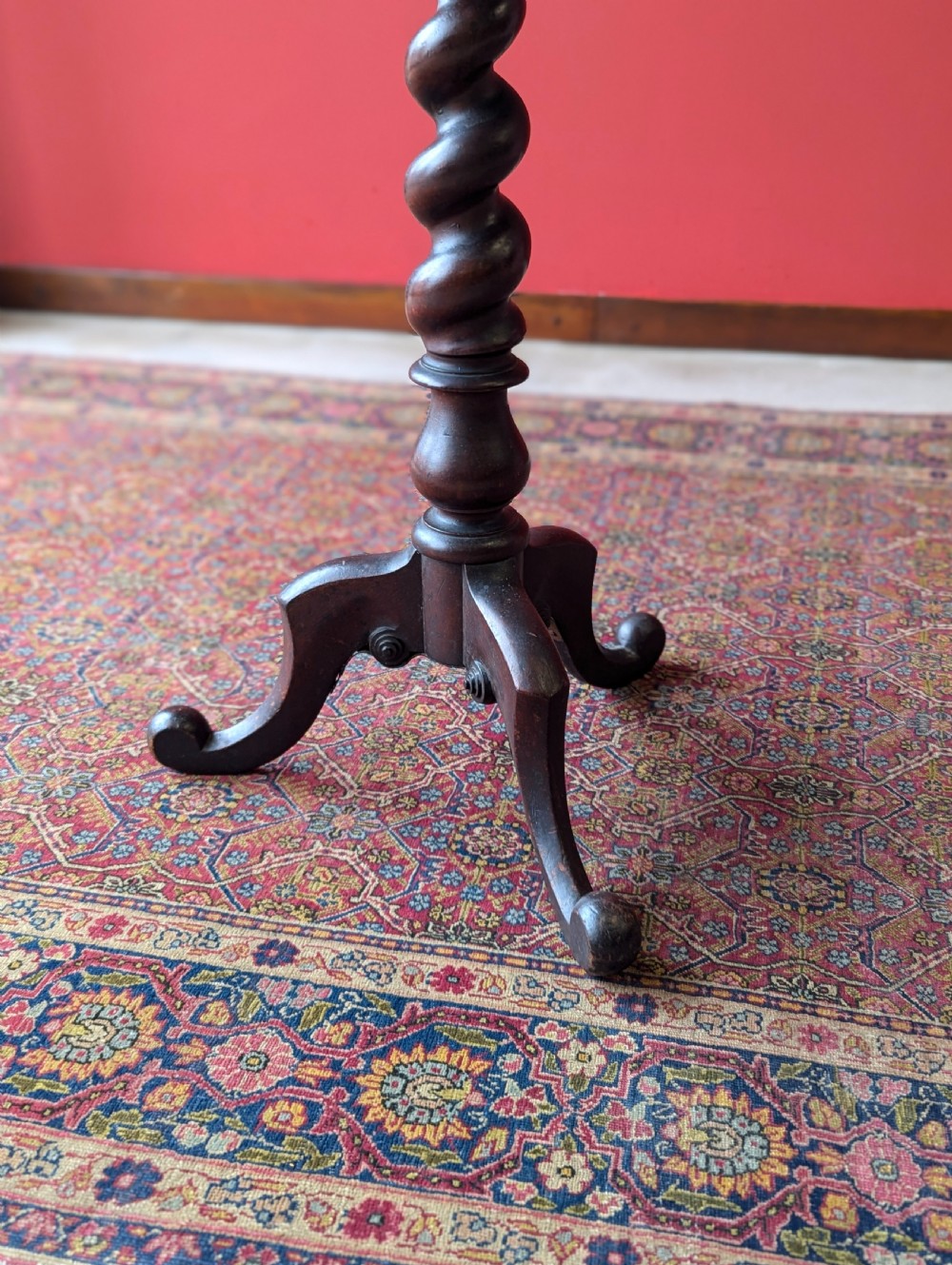 Antique Mid 19th Century Barley Twist Mahogany Wine Table View IV