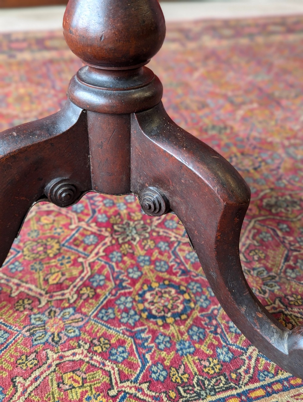 Antique Mid 19th Century Barley Twist Mahogany Wine Table View V