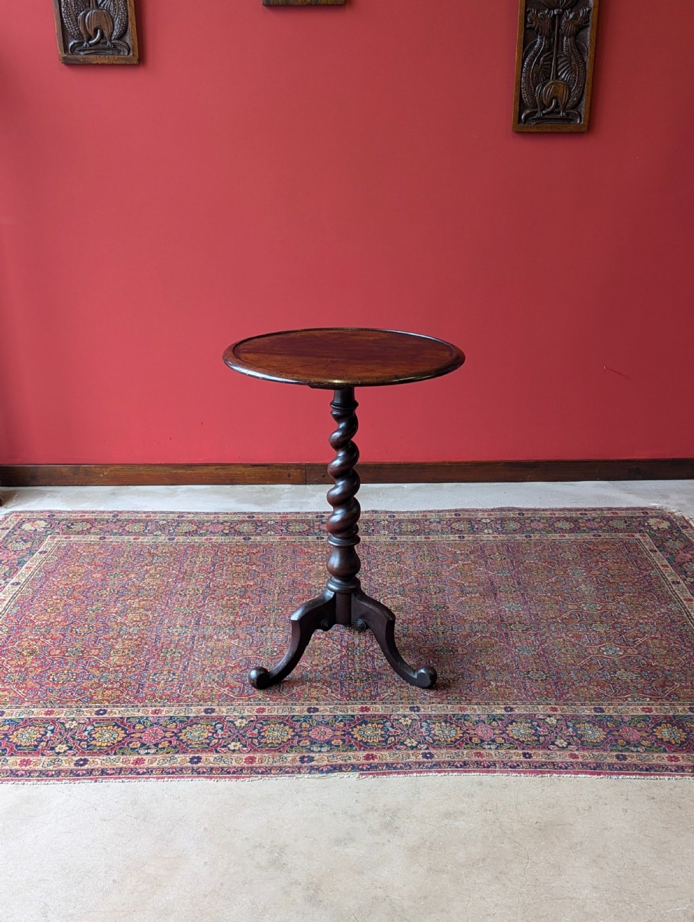 Antique Mid 19th Century Barley Twist Mahogany Wine Table View VI