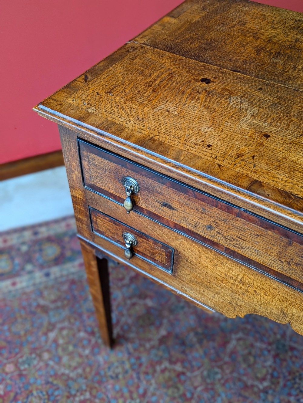 Antique 18th Century Georgian Welsh Oak Country-Made Lowboy Table View IV