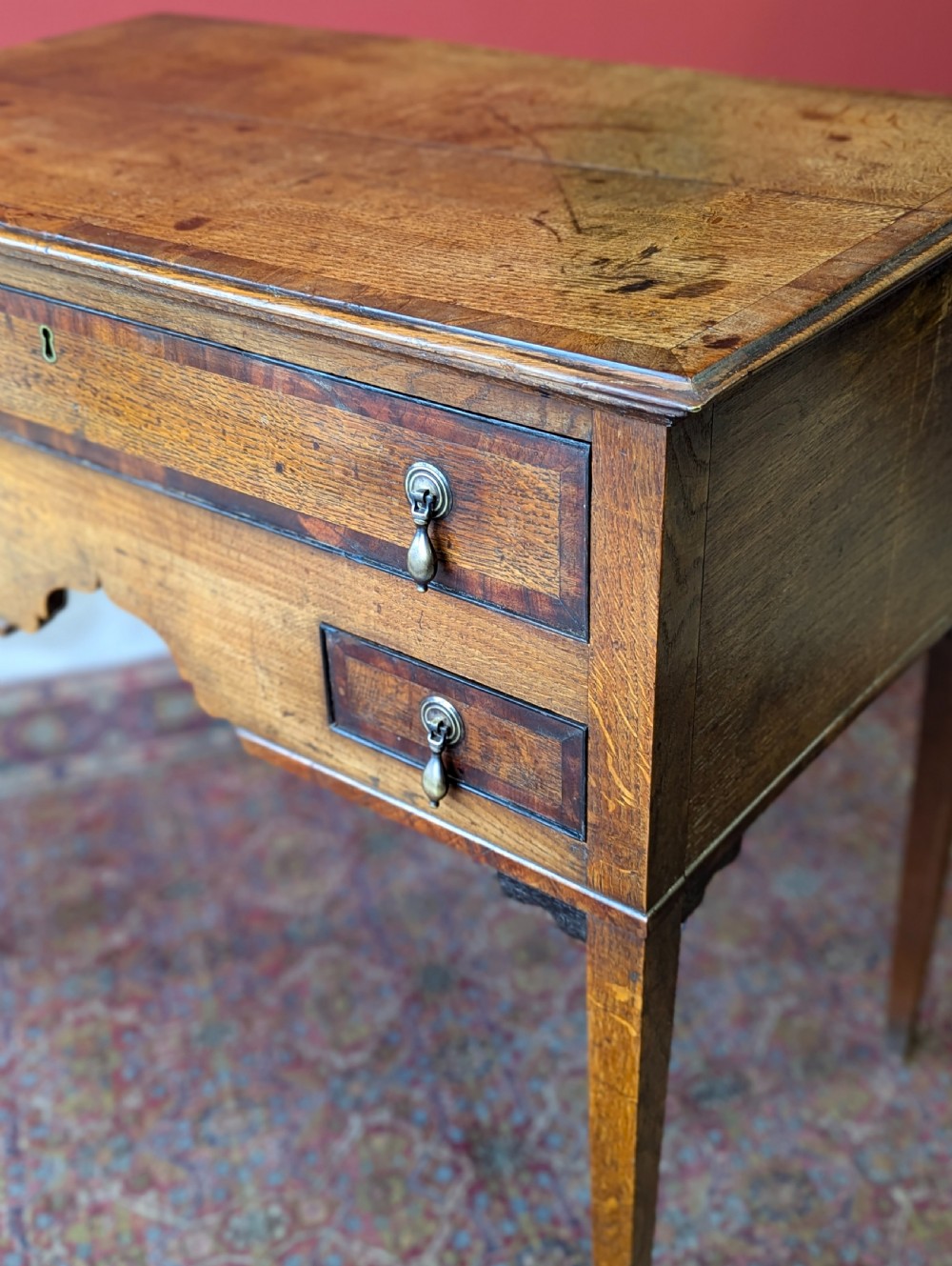 Antique 18th Century Georgian Welsh Oak Country-Made Lowboy Table View V