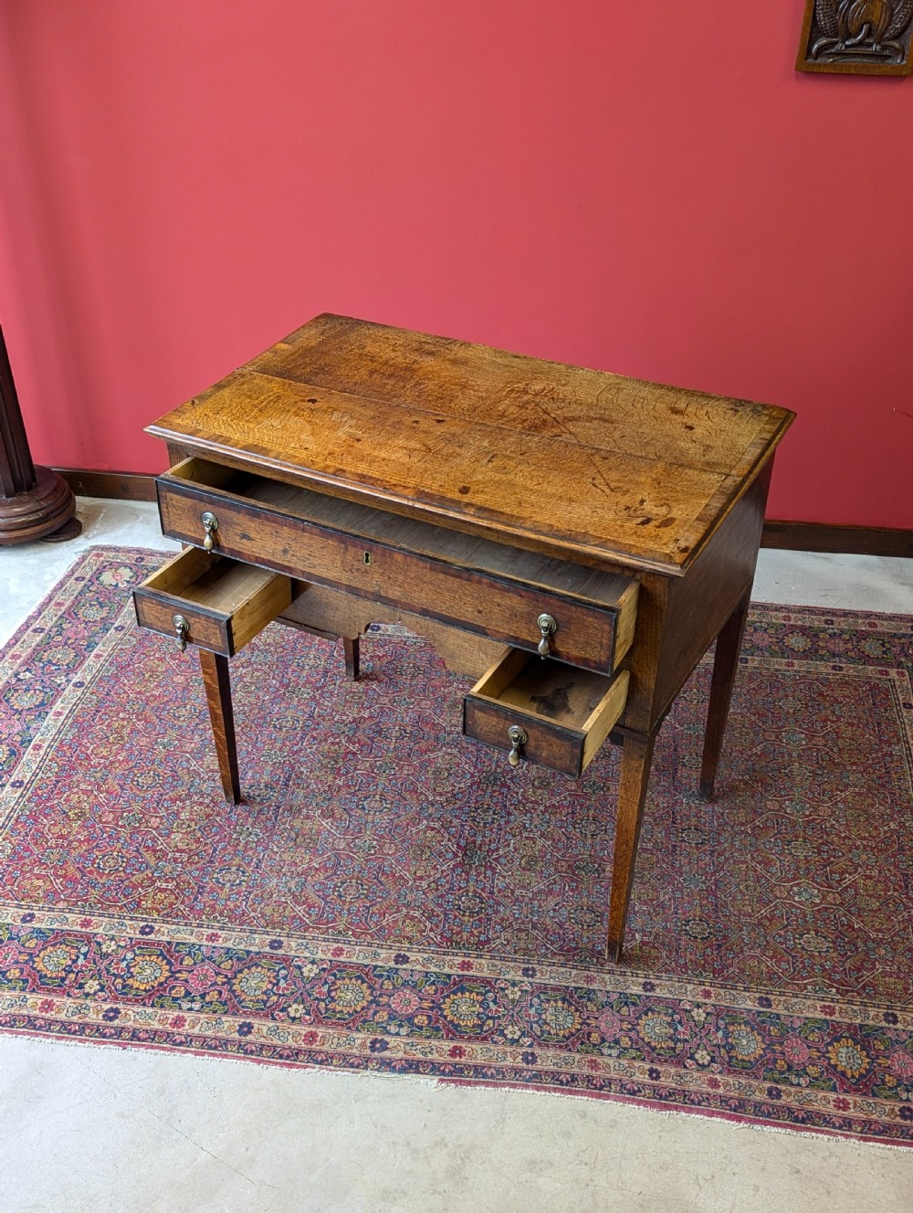 Antique 18th Century Georgian Welsh Oak Country-Made Lowboy Table View VI
