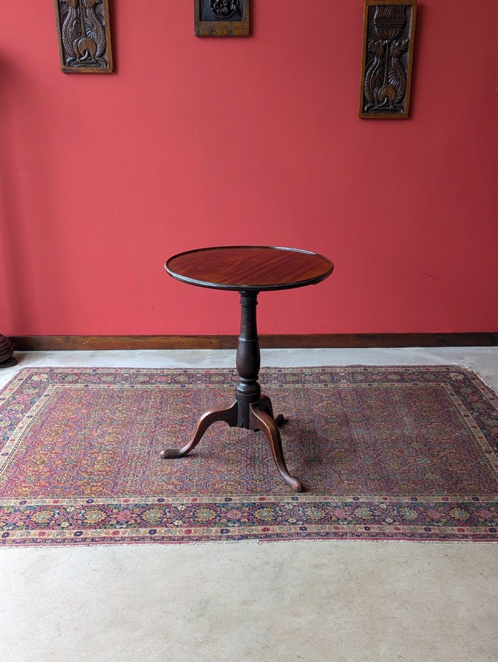 Antique Victorian Mahogany Circular Pedestal Occasional Table / Wine Table View II