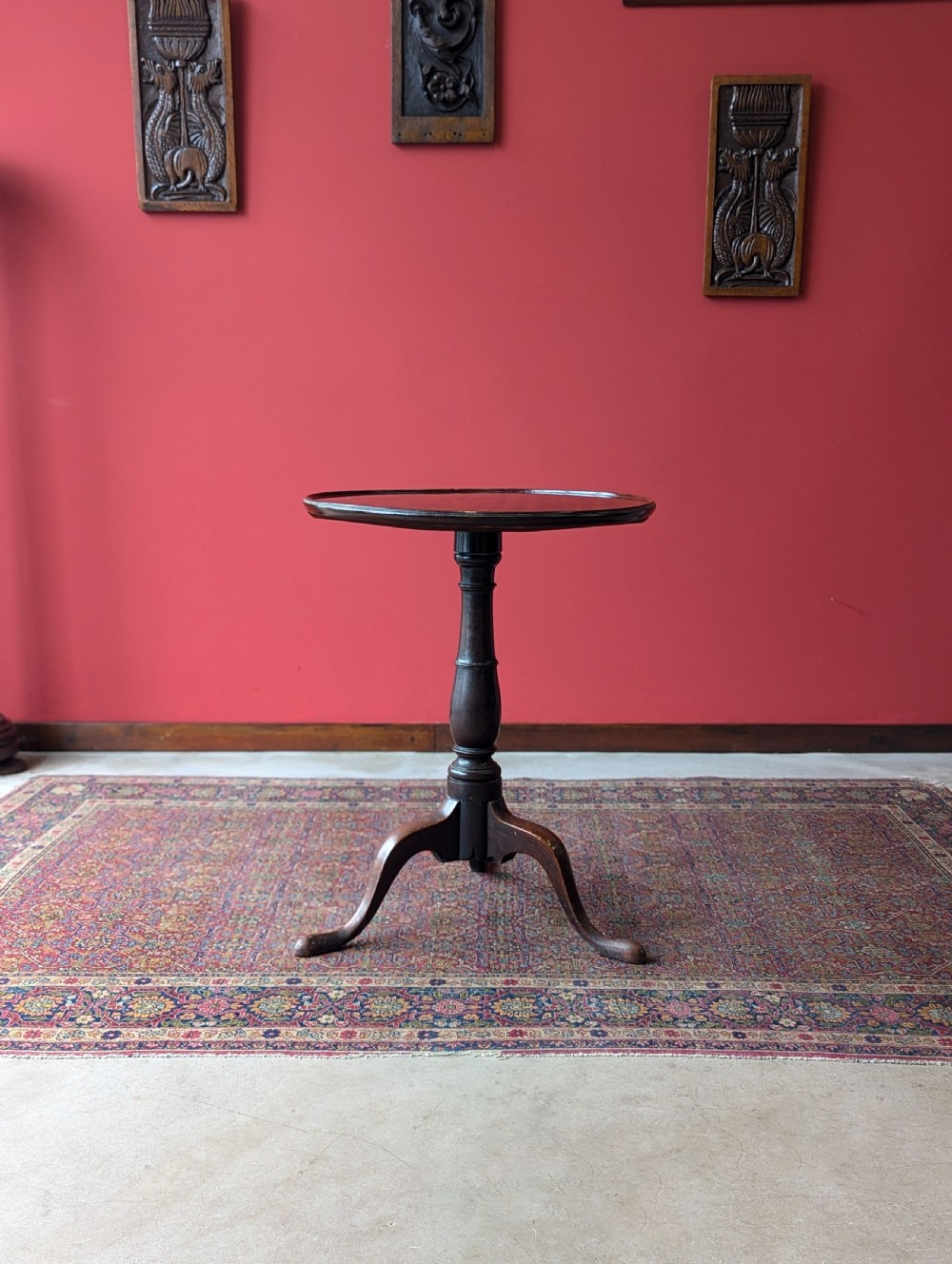 Antique Victorian Mahogany Circular Pedestal Occasional Table / Wine Table View IV