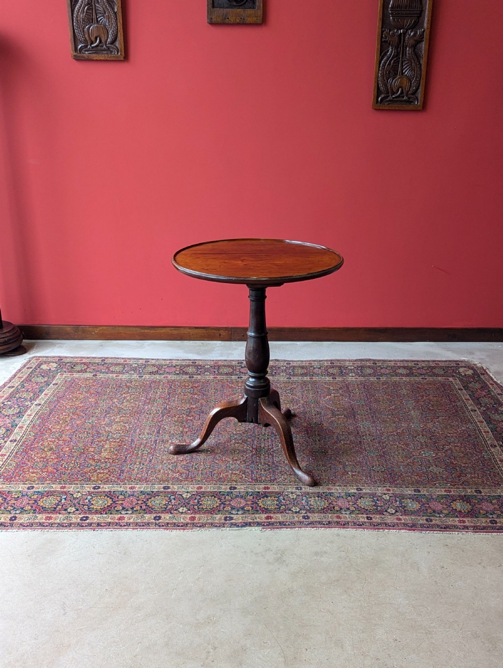 Antique Victorian Mahogany Circular Pedestal Occasional Table / Wine Table View V