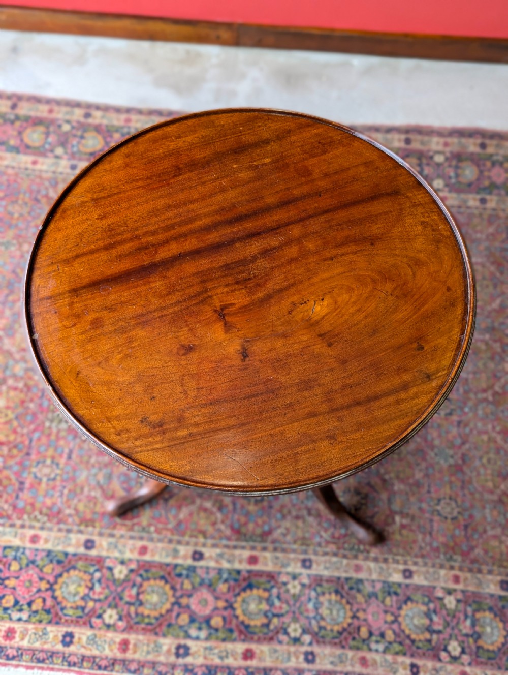Antique Victorian Mahogany Circular Pedestal Occasional Table / Wine Table View VIII