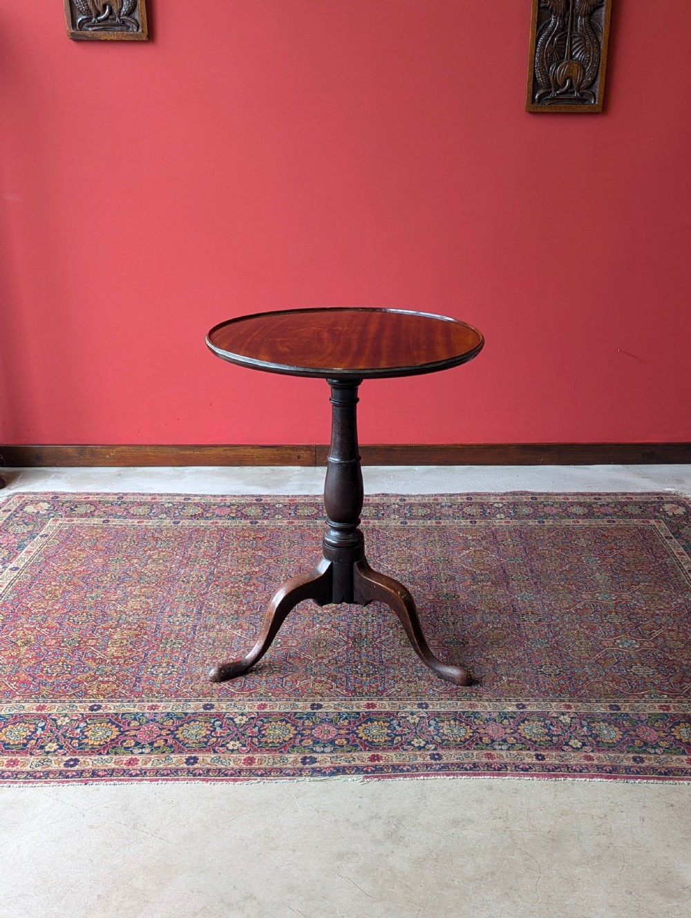Antique Victorian Mahogany Circular Pedestal Occasional Table / Wine Table View X