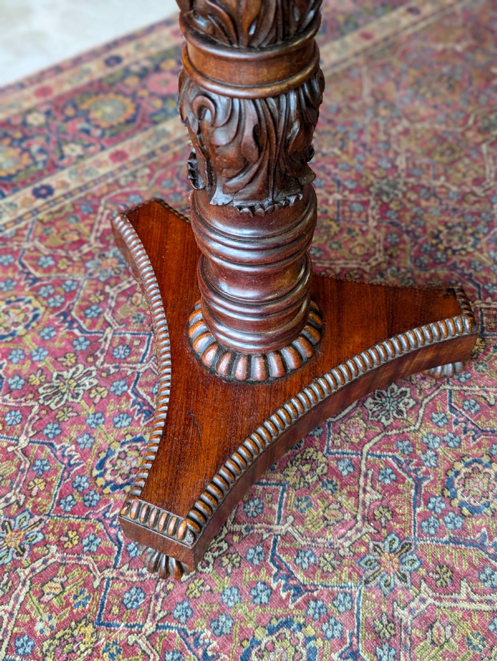Pair of Antique Victorian Carved Mahogany Torcheres View VIII
