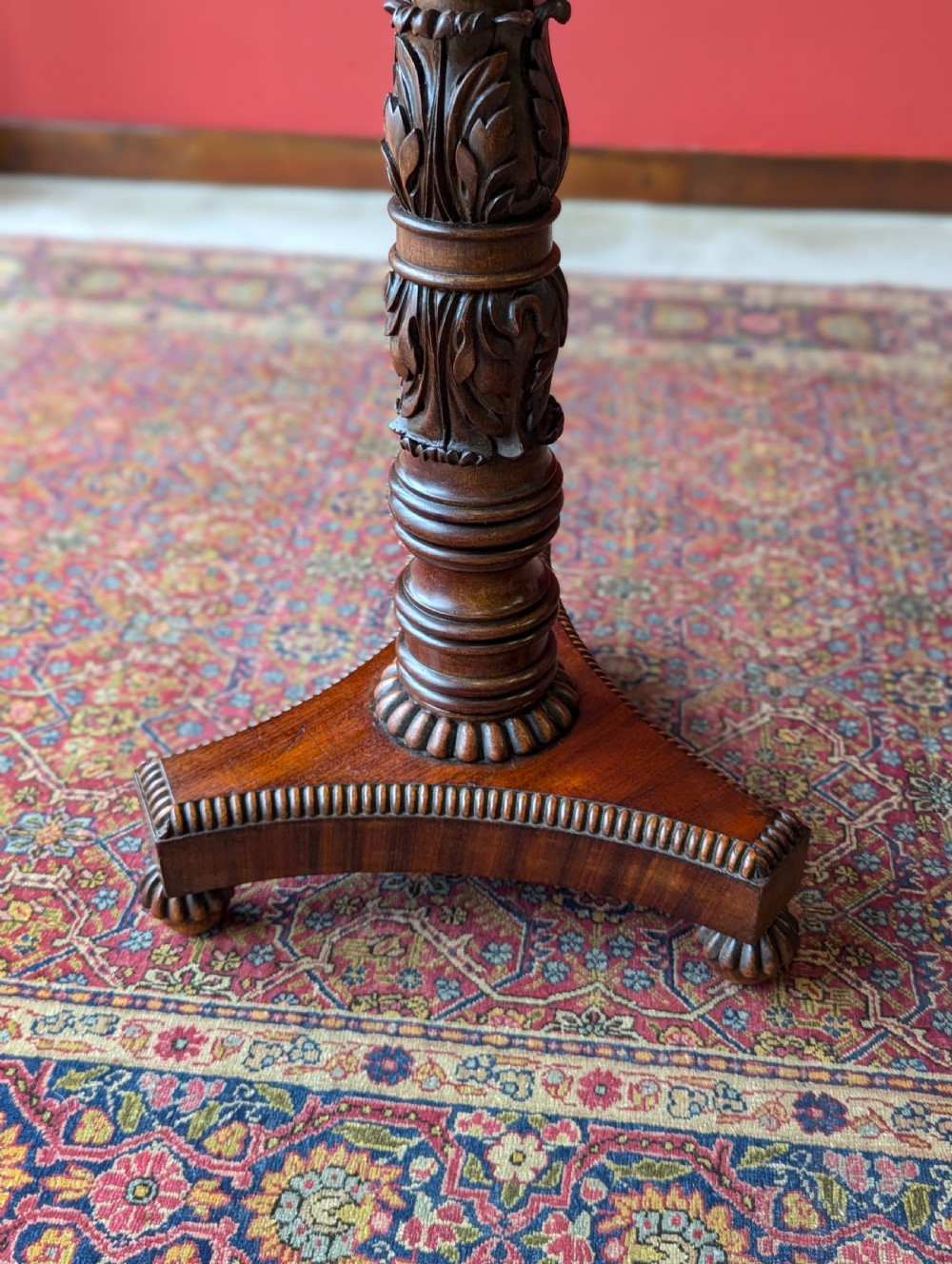 Pair of Antique Victorian Carved Mahogany Torcheres View IX