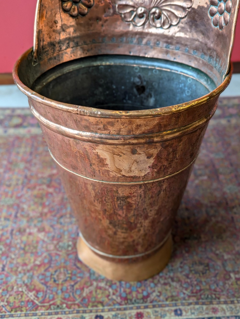 Antique French 19th Century Copper Grape Hod / Log Bin / Stick Stand View VI