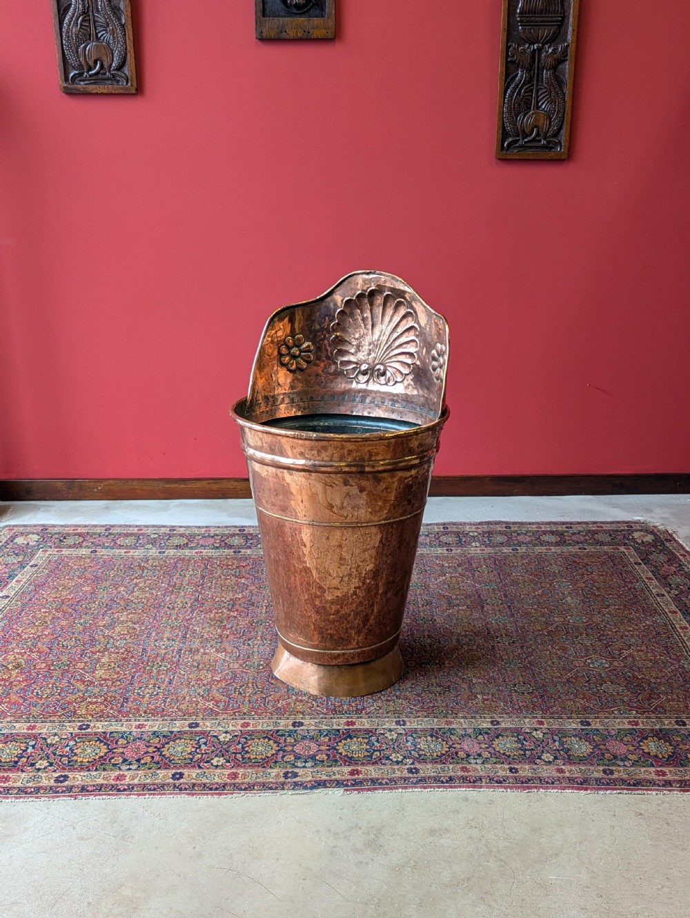 Antique French 19th Century Copper Grape Hod / Log Bin / Stick Stand View VII