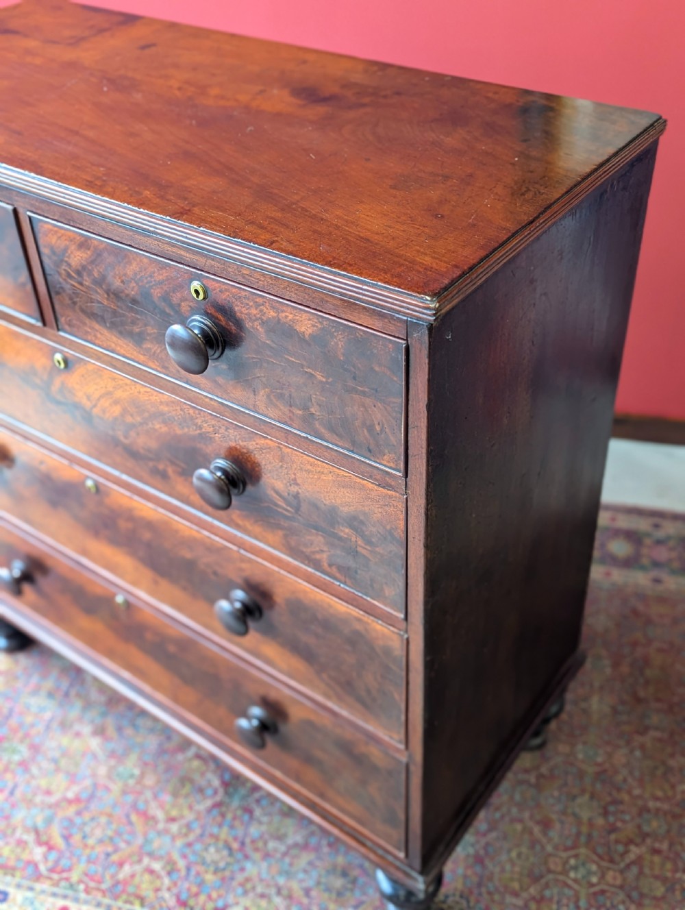 Antique Mid 19th Century Mahogany Chest of Drawers Circa 1850 View V