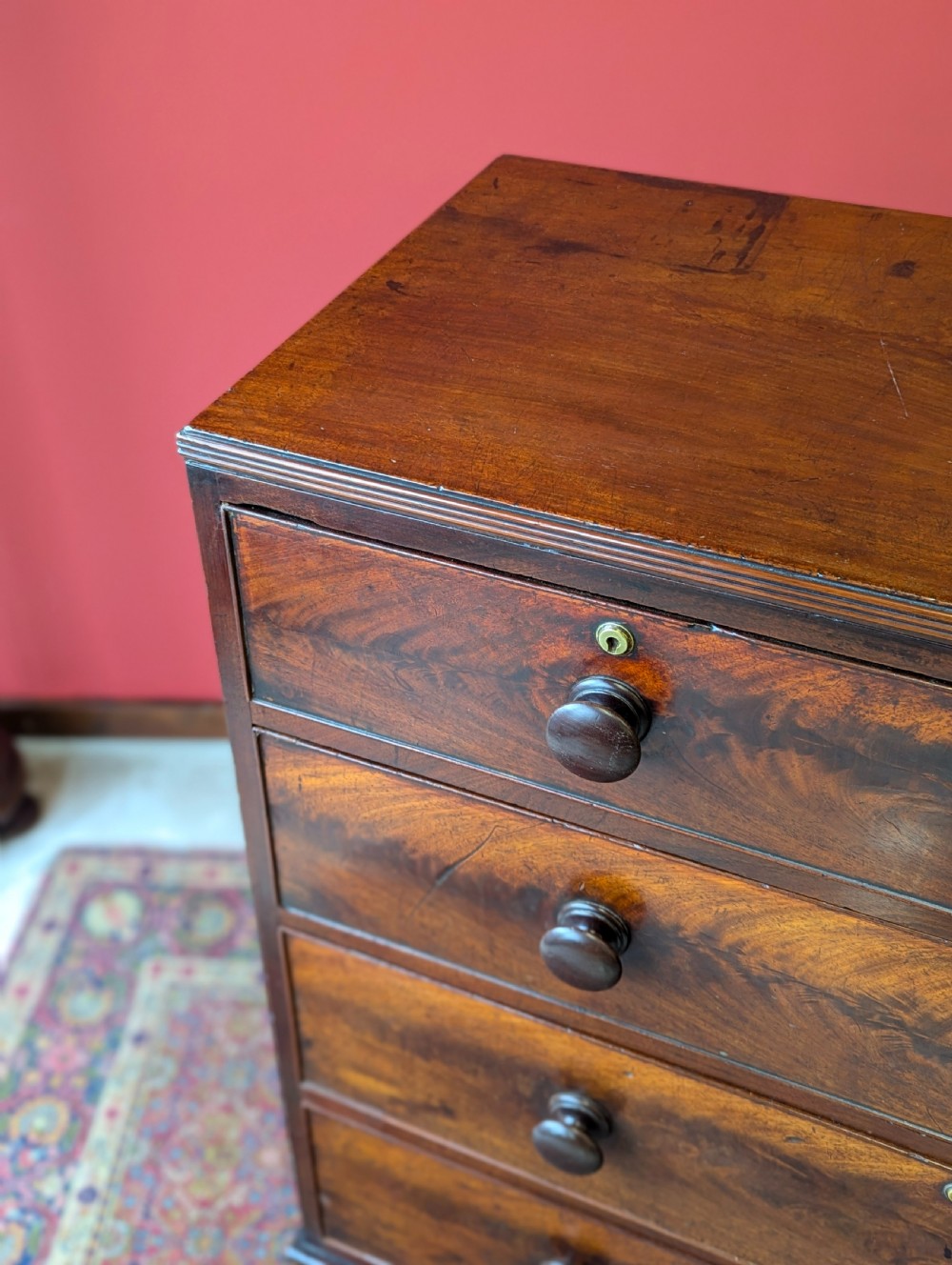 Antique Mid 19th Century Mahogany Chest of Drawers Circa 1850 View VII