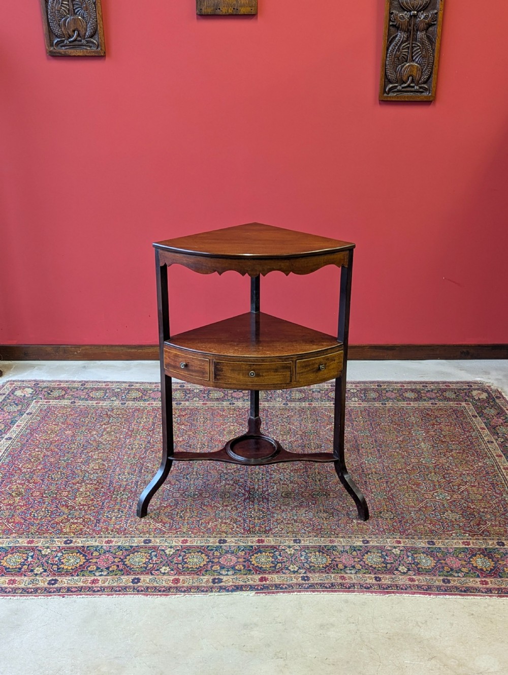 Antique Georgian Mahogany Corner Stand View II