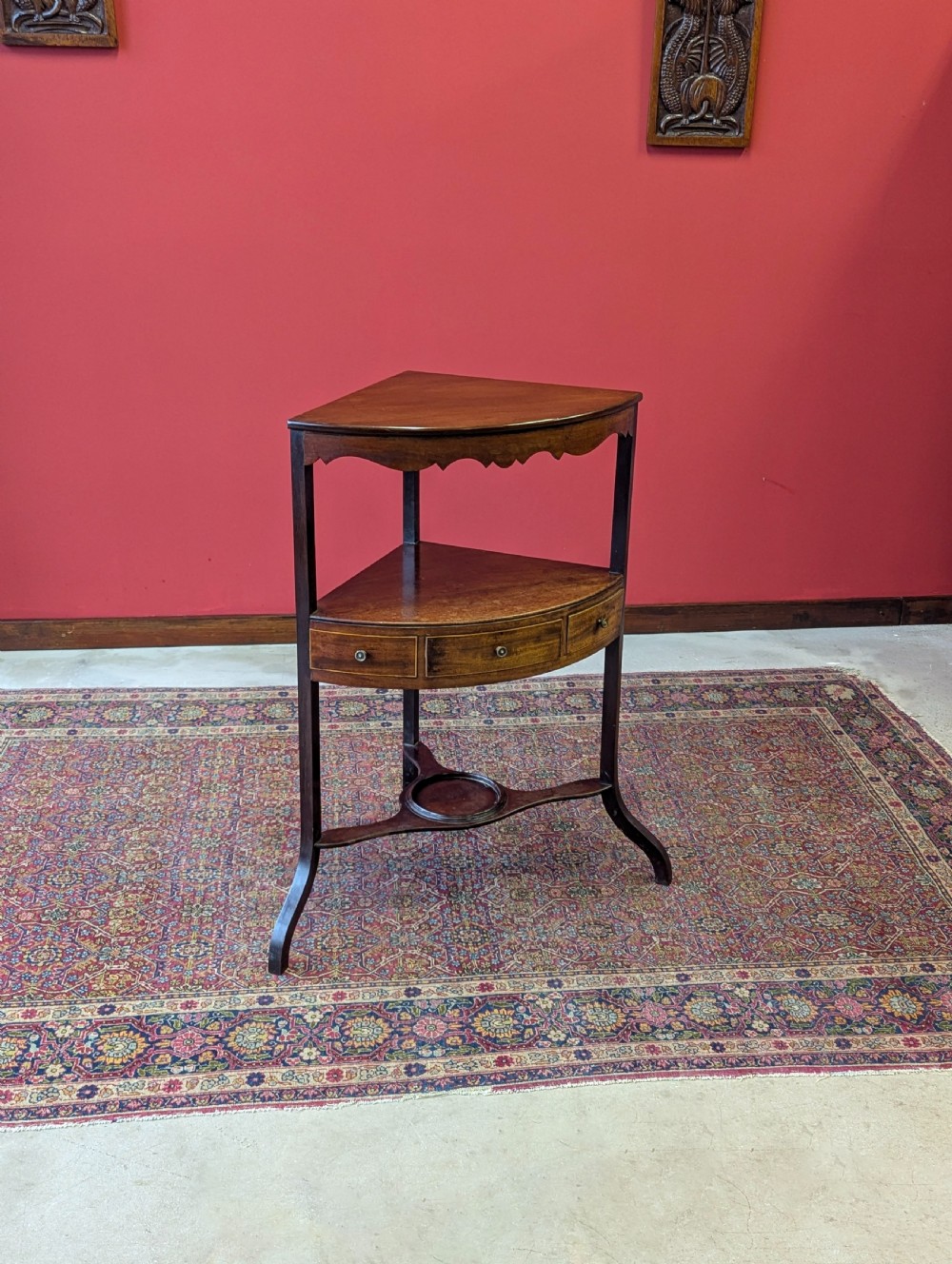 Antique Georgian Mahogany Corner Stand View III