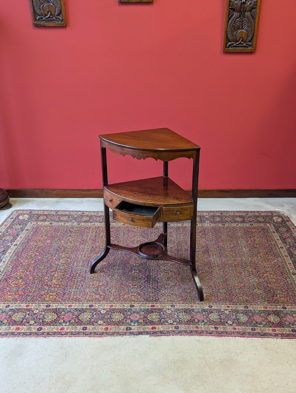 Antique Georgian Mahogany Corner Stand View VI