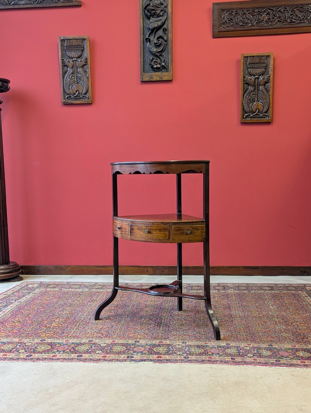 Antique Georgian Mahogany Corner Stand View VII