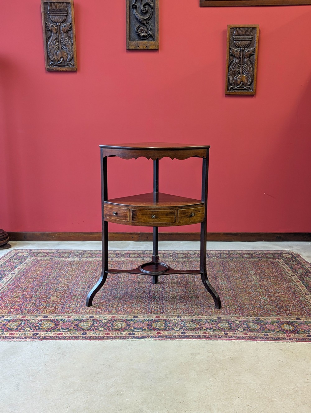 Antique Georgian Mahogany Corner Stand View IX