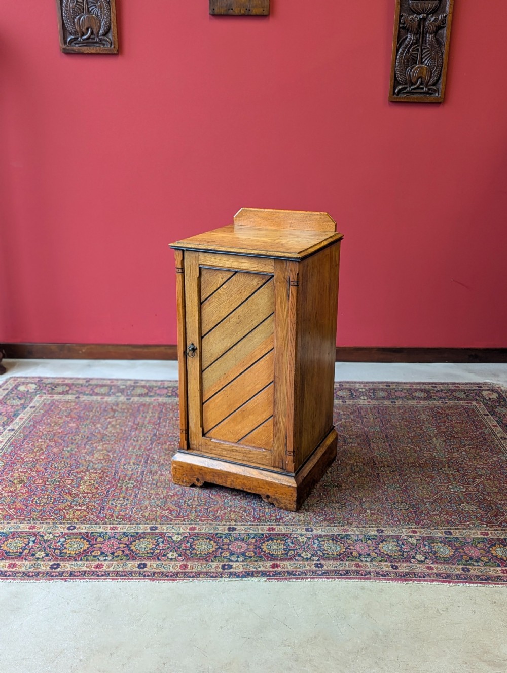 Antique Victorian Aesthetic Movement Ash Pot Cupboard Bedside