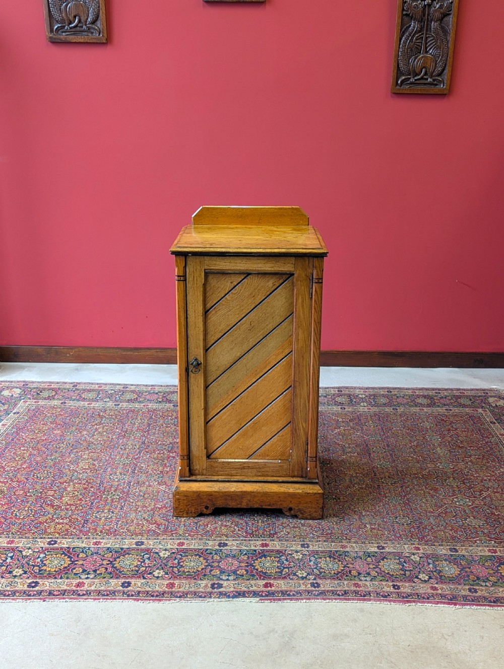 Antique Victorian Aesthetic Movement Ash Pot Cupboard Bedside View II
