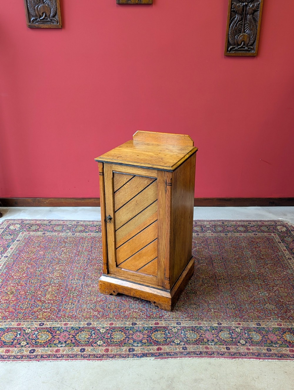Antique Victorian Aesthetic Movement Ash Pot Cupboard Bedside View VIII