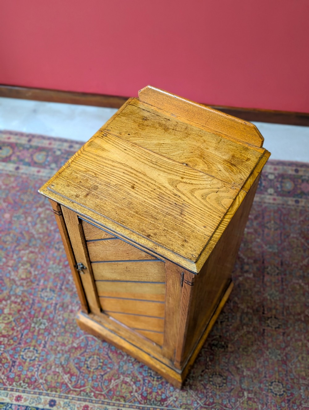 Antique Victorian Aesthetic Movement Ash Pot Cupboard Bedside View IX