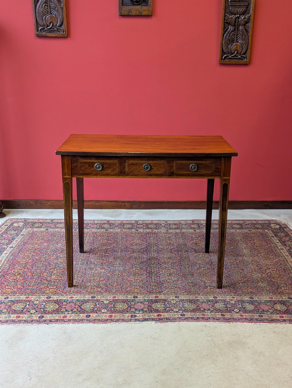 Antique Georgian Inlaid Mahogany Side Table Writing Table View II
