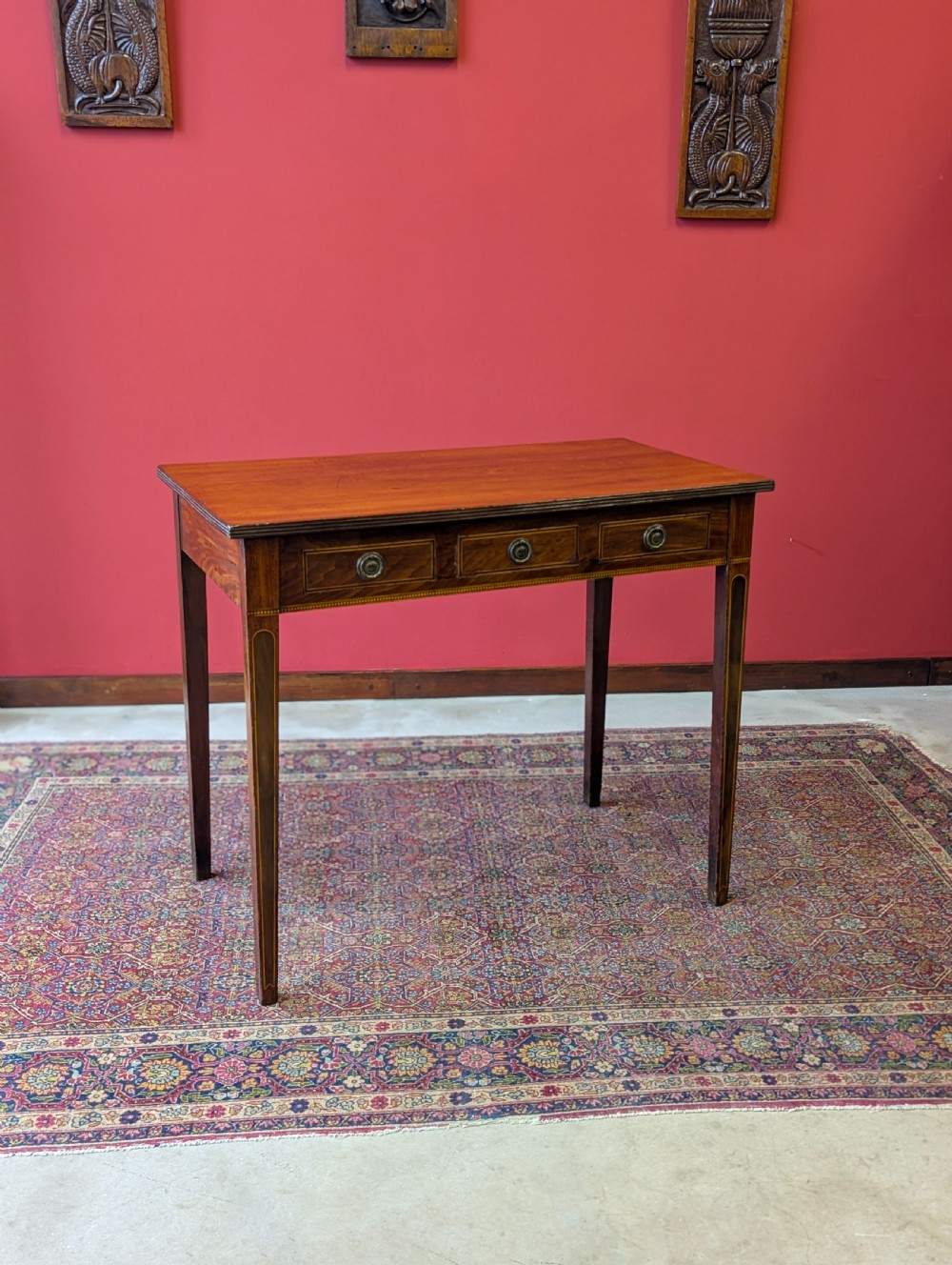 Antique Georgian Inlaid Mahogany Side Table Writing Table View III