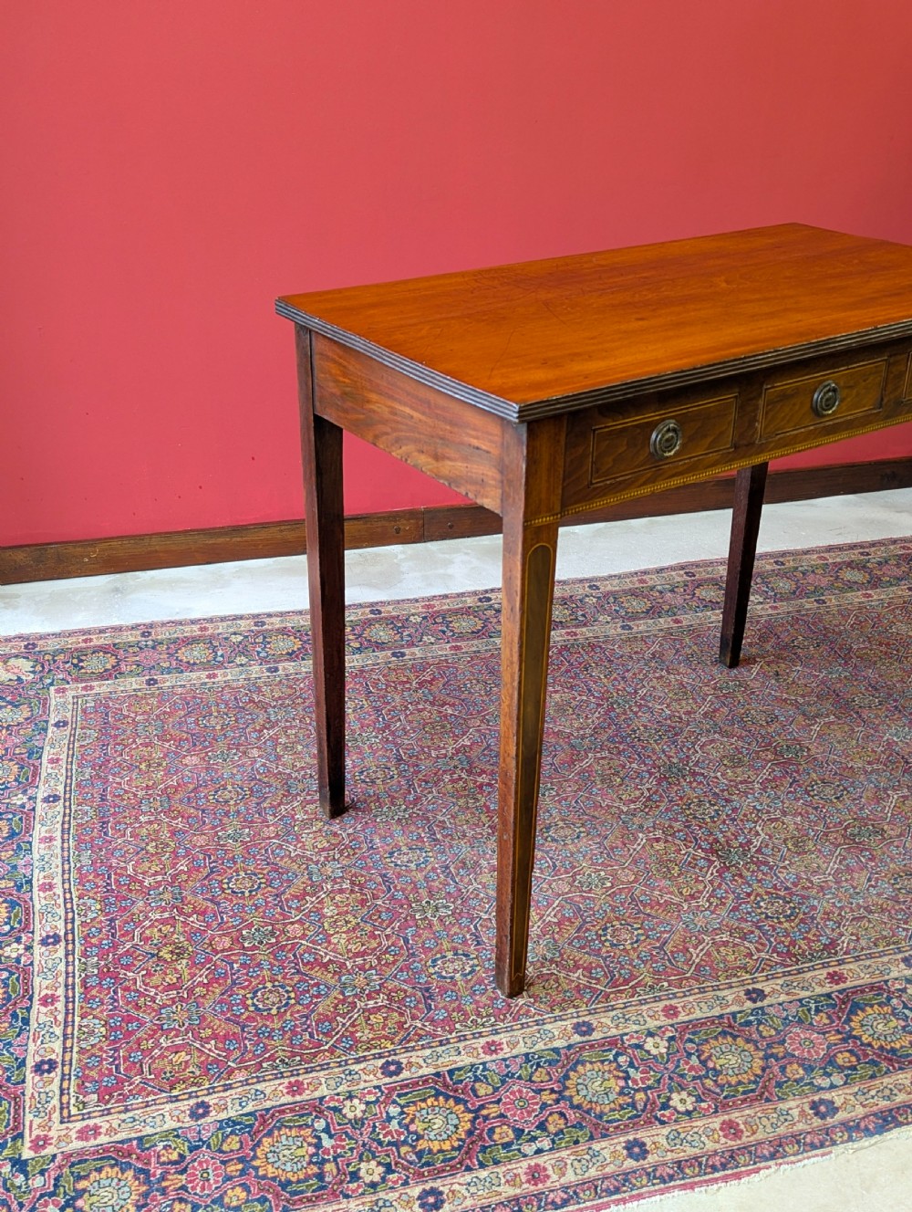 Antique Georgian Inlaid Mahogany Side Table Writing Table View VI