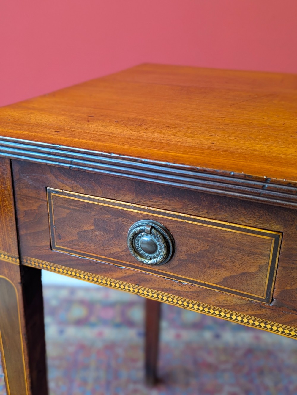 Antique Georgian Inlaid Mahogany Side Table Writing Table View VII