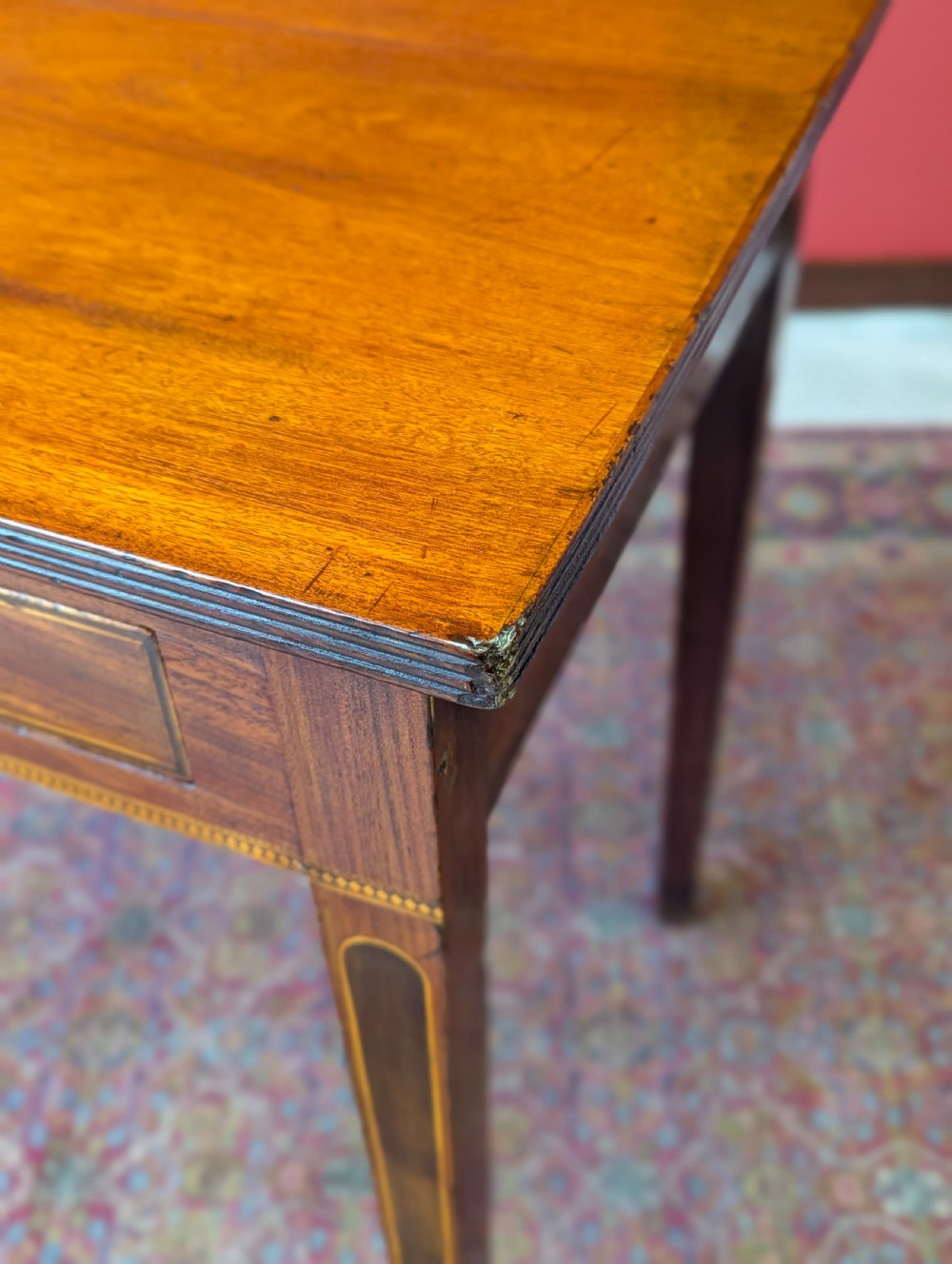 Antique Georgian Inlaid Mahogany Side Table Writing Table View VIII