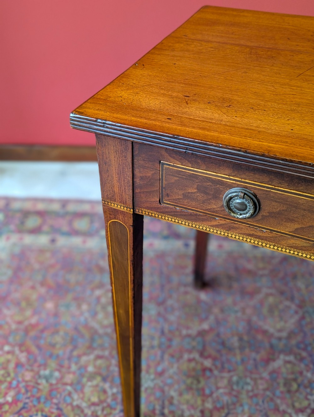 Antique Georgian Inlaid Mahogany Side Table Writing Table View IX