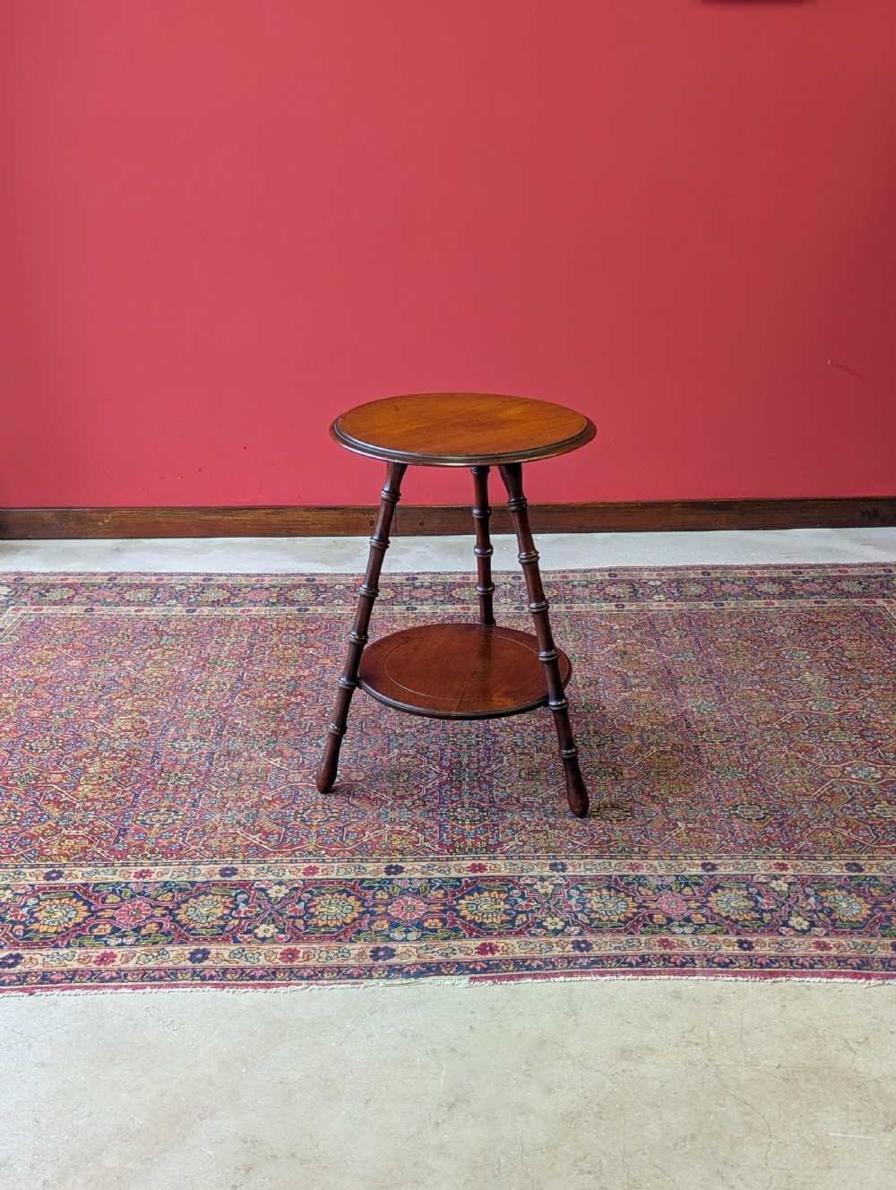 Antique Victorian Aesthetic Movement Faux Bamboo Circular Occasional Table