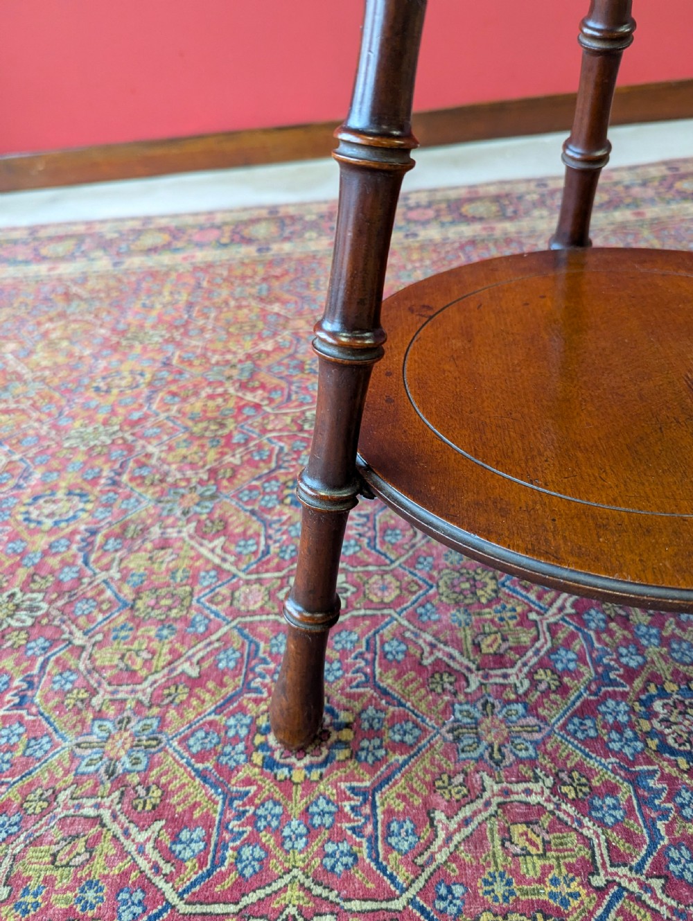 Antique Victorian Aesthetic Movement Faux Bamboo Circular Occasional Table View IV