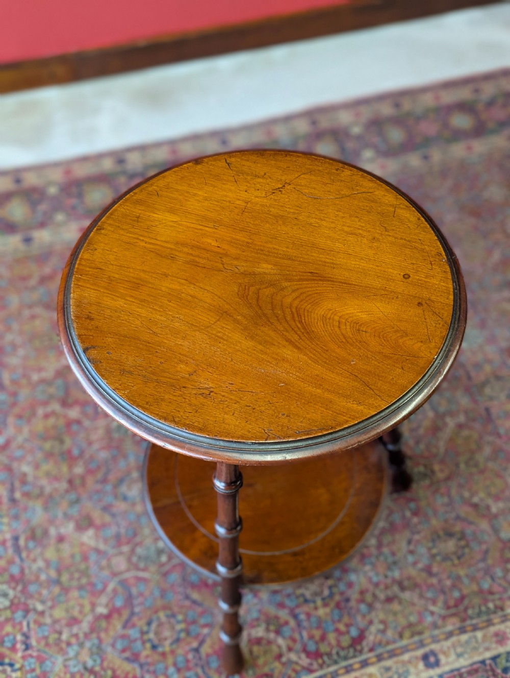 Antique Victorian Aesthetic Movement Faux Bamboo Circular Occasional Table View VIII