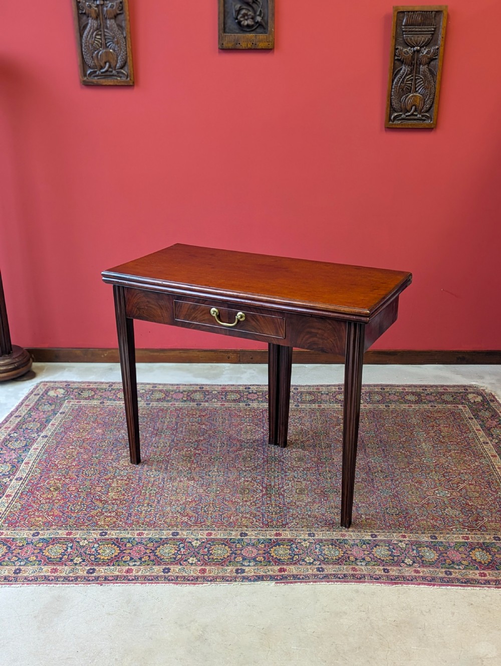 Antique Georgian Mahogany Fold Over ea Table
