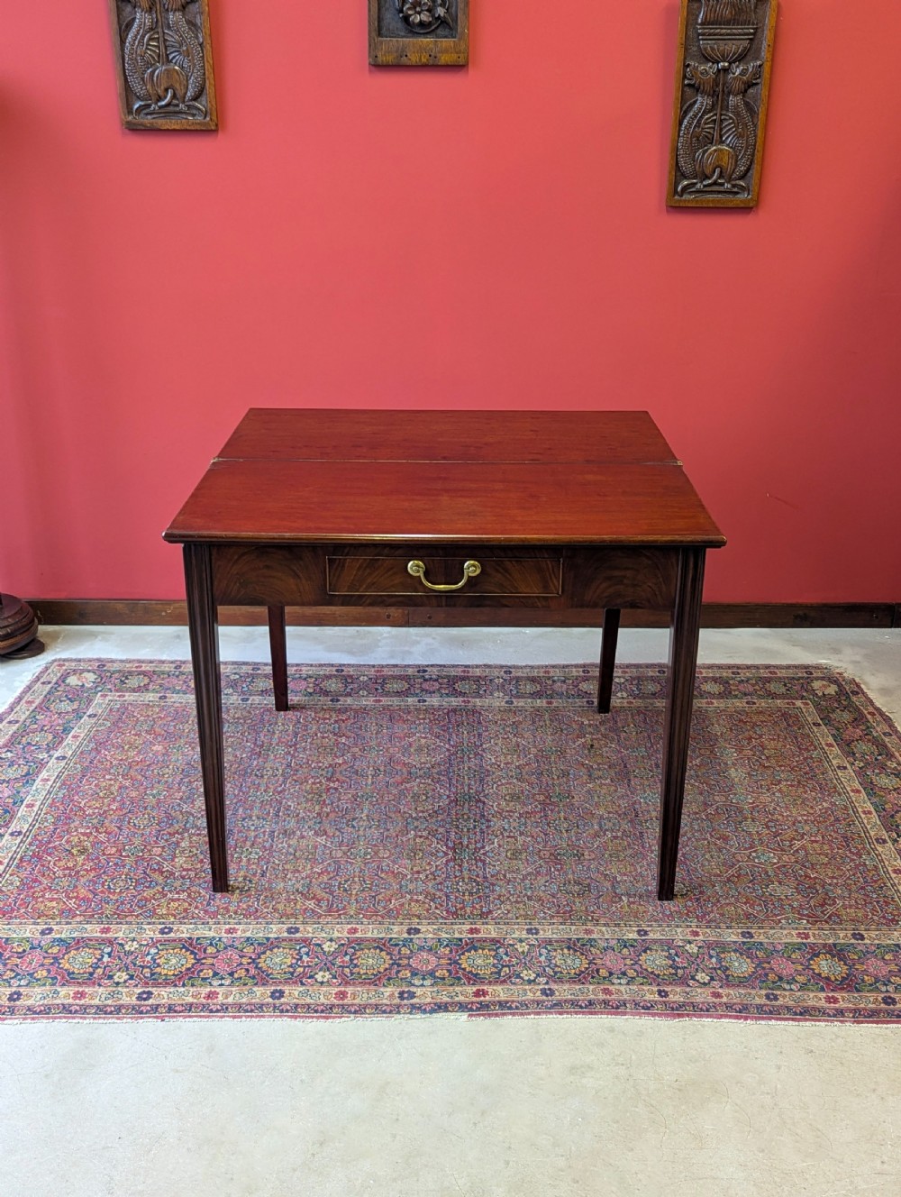 Antique Georgian Mahogany Fold Over ea Table
 View X