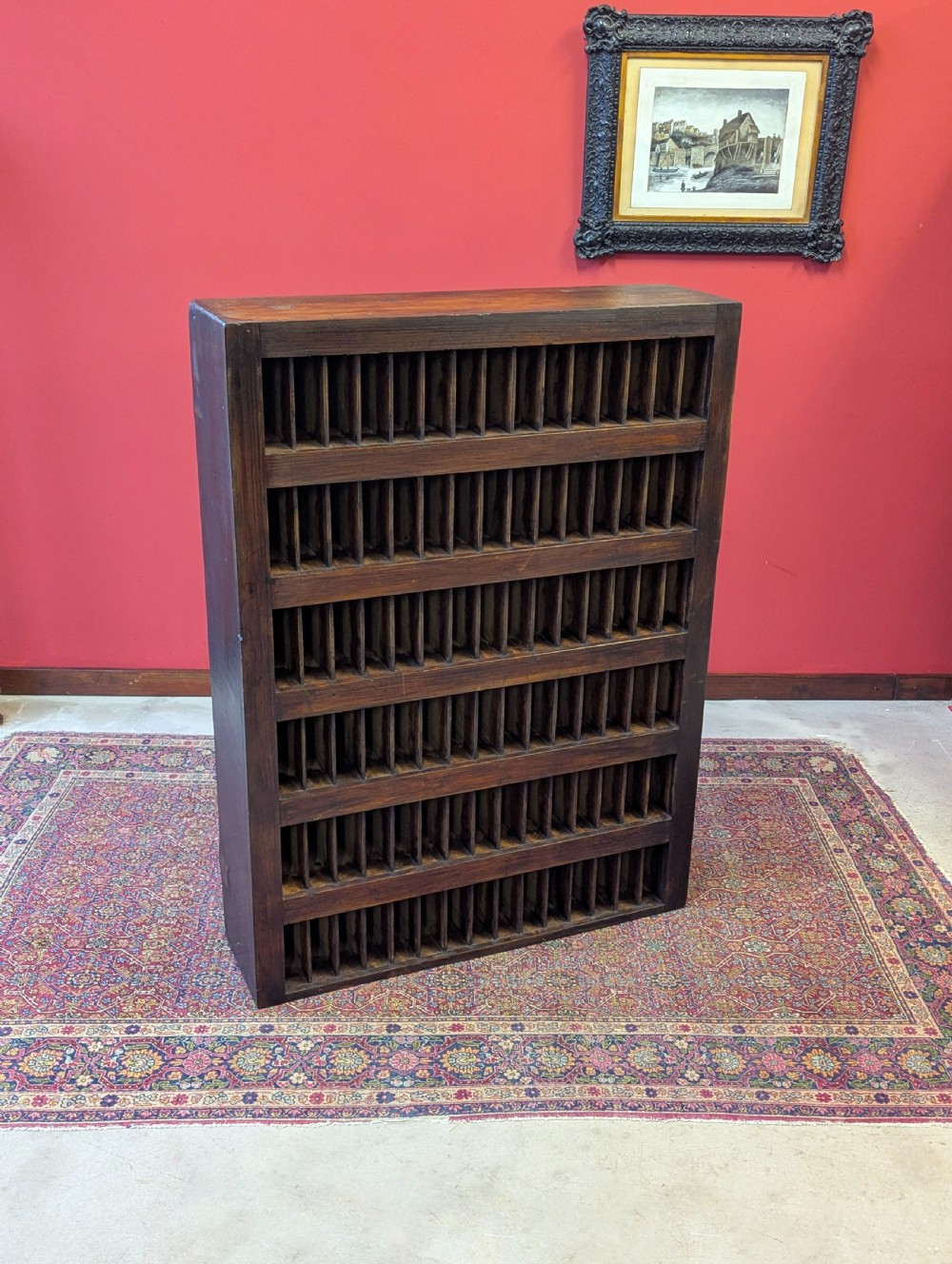 Antique Early 20th Century Pigeonhole Shelving Sorter c.1920 View X