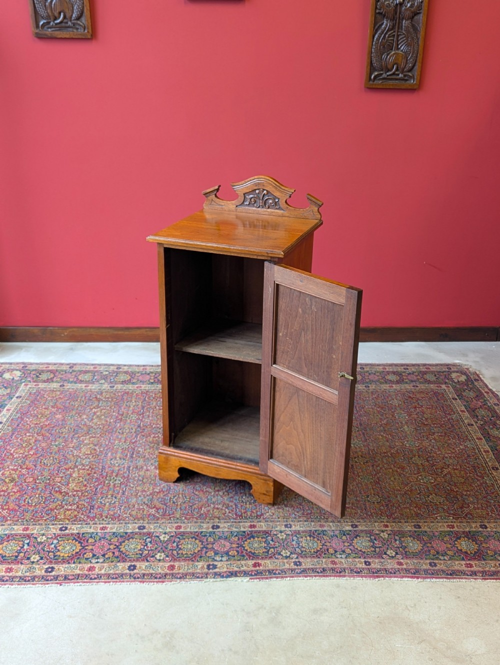 Antique Edwardian Walnut Pot Cupboard Bedside View IV