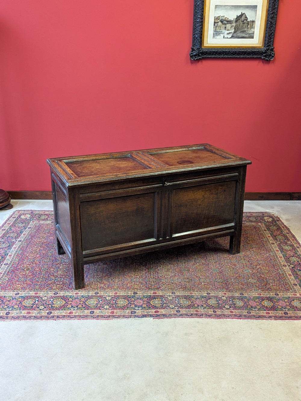 Antique 17th Century Panelled Oak Coffer View IV